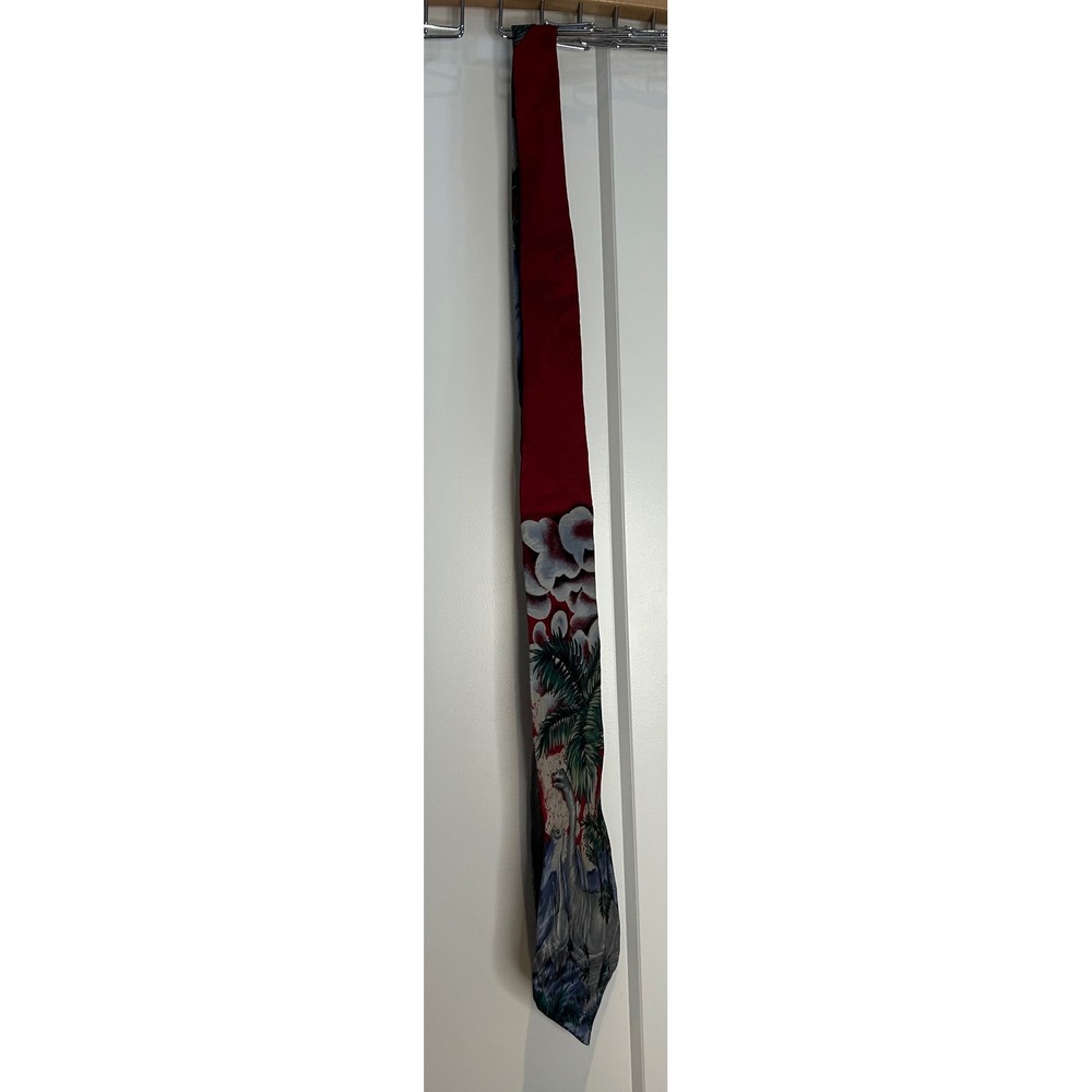 Nature's Museum Collection Brachiosaurus Dinosaur Silk‎ Tie Red Made in Canada